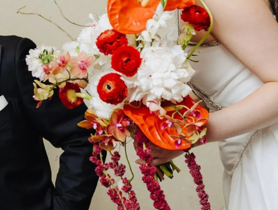 Bright, romantic wedding floral bouquet photography created for Blvd. Floral's spring campaign