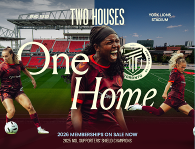 'Two Houses, One Home' branded open-house campaign artwork designed for the Northern Super League